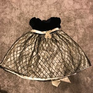 Black and gold little girls holiday dress